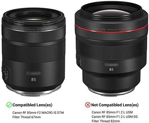 Lens Hood for Canon RF 85mm F2 Macro is STM Lens on EOS R6 R6 Mark II R5 RP R Camera, RF 85mm Lens Hood Reversible Lens Hood Replace Canon ET-77 Hood, Compatible with 67mm Filters and 67mm Lens Cap - Image 2