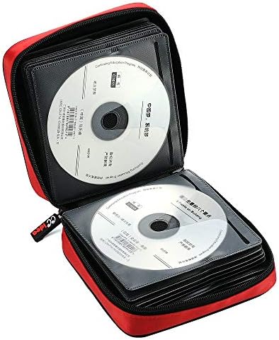 CCidea CD DVD Case Holder, Portable Disc Storage Wallet Binder, Multiple Capacity CD Organizer for Car Home Travel, Anti-Scratch Blu-Ray Game Disc Storage (Red) - Image 3