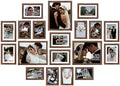 upsimples Picture Frames set of 19, Including 8x10, 5x7, 4x6 Brown Frame by upsimples