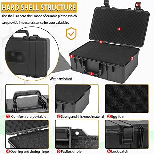 Protective Hard Case Shockproof Water-resistant with Customized DIY Foam fit for Camera, etc,17.3 X 11 X 6.2-Inch - Image 6