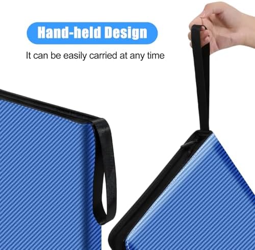 eTone Film Negative Storage Box, PU Leather 3-Ring Binder Album, Gold Foil, 13.18x7.08x1.96 Inch, Velvet Lined for 35mm 120 4x5 8x10 Negatives (Blue) - Image 5