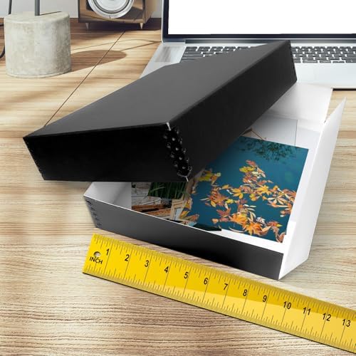 Golden State Art, Drop Front Archival Storage Box, 9.25"x11.75"x3"-Black - Image 4