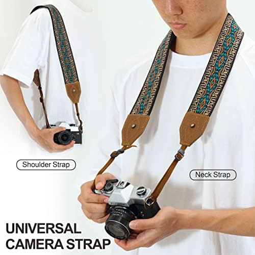 Padwa Lifestyle 2" Wide Classic Crazy Horse Art Cowhide Head Cotton Camera Straps for Photographers - Image 2