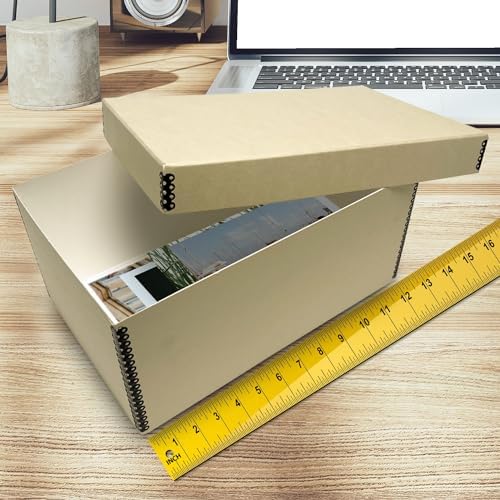 Golden State Art, Archival Photos Storage Boxes, 5"x7"x12", Tan - Image 3
