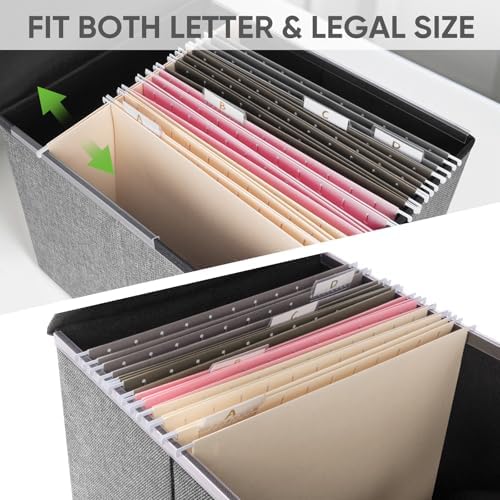 BALEINE File Organizer Box with Lid, Collapsible Hanging File Storage Box - Image 3