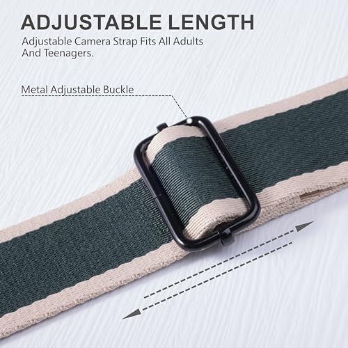 Padwa Lifestyle Adjustable Camera Strap - 1.5" Top Layer Cowhide Head Camera Straps for Photographers, Cotton Adjustable Neck Shoulder & Crossbody Strap Quick Release for All Cameras and Binoculars - Image 3