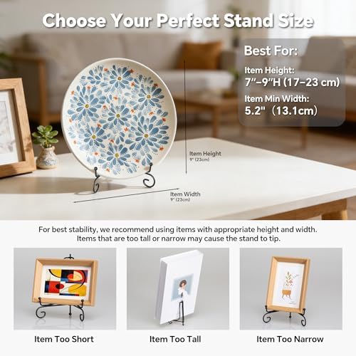 Artliving Plate Stands for Display, 7 Inch Black Iron Easel Plate Display Photo Holder Stand, Displays Picture Frames, Decorative Plates, Tablets and Art (4 pack) - Image 5
