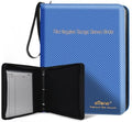 eTone Film Negative Storage Box, PU Leather 3-Ring Binder Album, Gold Foil, 13.18x7.08x1.96 Inch, Velvet Lined for 35mm 120 4x5 8x10 Negatives (Blue) by eTone