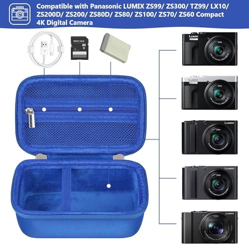Camera Case for Panasonic LUMIX ZS99 / ZS300 Digital Camera, Blue - Image 2