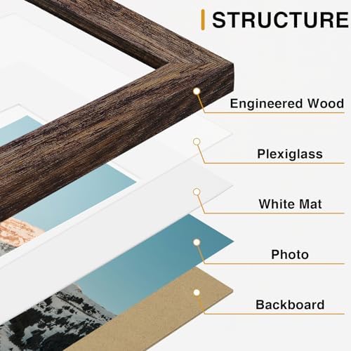 Vittanly 10 Pack Picture Frames Collage Wall Decor, Brown - Image 6