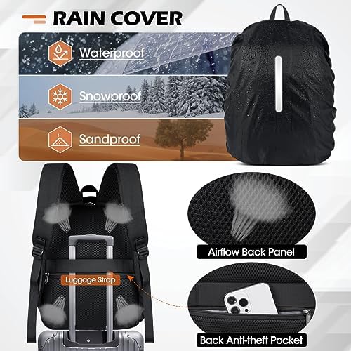 SDYSM Camera Bag Backpack Professional for DSLR SLR Mirrorless Camera Waterproof Laptop Back Pack 14 Inch with Rain Cover Anti Theft Travel Case Large Capacity Photography Backpack Black - Image 5