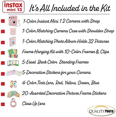 Fujifilm Instax Mini 12 Instant Camera with Case, Decoration Stickers, Frames, Photo Album and More Accessory kit (Blossom Pink)… - Image 3