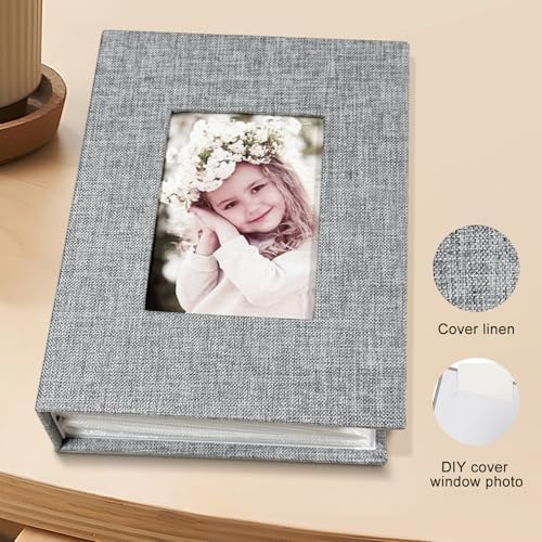 Photo Album 4x6 100 Pockets, Linen Cover Top Loader Vertical, Slip-in Picture Grey Pockets Albums for Wedding, Family, Anniversary, Baby, Vacation - Image 3