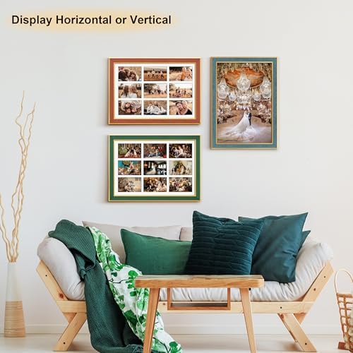 Suede 13.5x19.5 Picture Frame Display 9 Opening 4x6 Picture Frames Collage Wall Decor with Mat,Multi Photo Frame for Plexiglass,Wall Decor,1Pack,Blue - Image 7