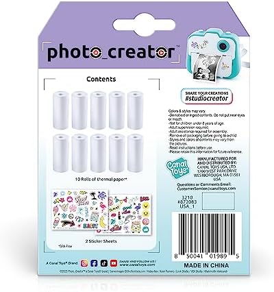 Canal Toys Photo_Creator Instant Print Camera Refill set- includes 10 rolls of white thermal paper and 2 sticker sheets - Image 4