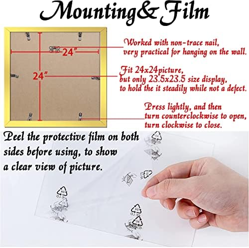 Gold 24x24 Picture Frame, Lightweight Sturdy Gallery Wall Decor - Image 5