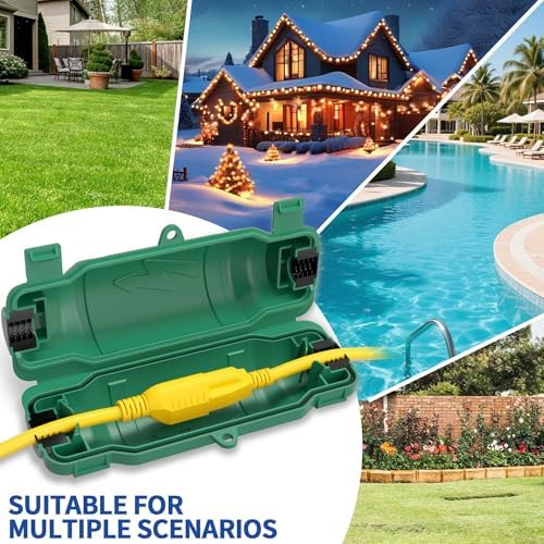 7 Pack Outdoor Extension Cord Safety Cover, Waterproof, Green - Image 5
