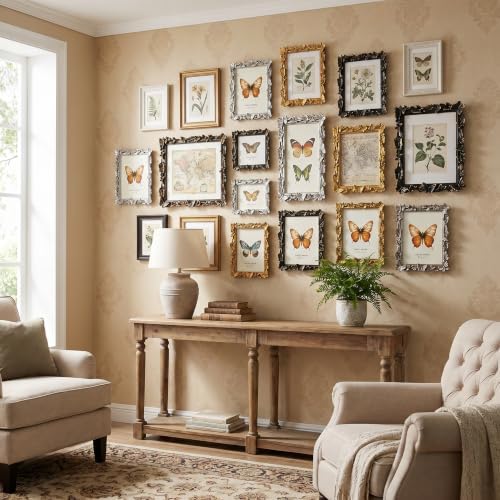 Black 4x6 Vintage Picture Frames Golden Butterfly Elegant Retro European Design, Antique Photo Frame for Wall Hanging and Tabletop Display, Retro Design Home Decor - Image 5