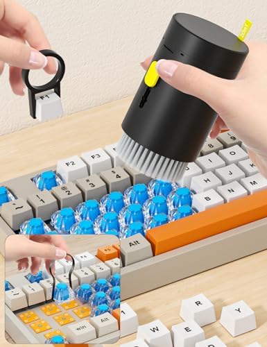 Tounee Keyboard Cleaner Kit, Electronics Cleaning Kit with Retractable Big Brush, Portable, 20 in 1 Multi-Tool Kit for Phones, Tablet, Computer, PC Monitor,TV Camera Lens with 2.5ml Mist Spray (Black) - Image 2