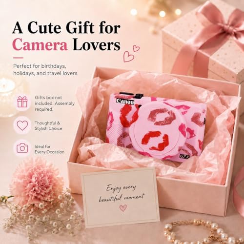 Camera Case for Canon G7X Mark III,Soft Silicone Protective Cover with Removable Lens Cap,Shockproof Anti-Scratch Compatible with Canon PowerShot G7X3 for Women (Pink Lips) - Image 7