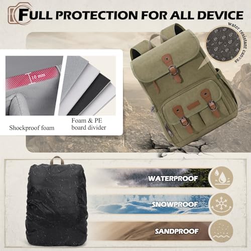 RAINSMORE Camera Backpack, DSLR SLR Mirrorless Camera Bag for Photographer - Image 7