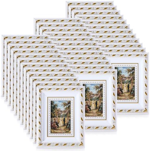 36 Pcs 2 x 3 Inch Small White Picture Frames Bulk Vintage by Unknown
