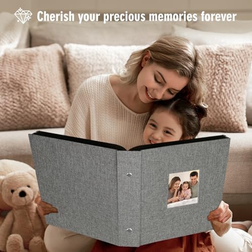 Artmag Fabric Photo Album 4x6 400 Large Capacity for Family Wedding Anniversary Linen Album Holds 400 Vertical Photos (400 Pockets, Grey) - Image 5