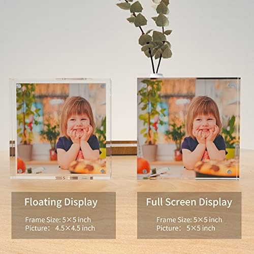 Sezanrpt Clear Booth Photo Frame 5x5, Perspex Square Picture Frame, Acrylic Photo Frame for 5x5, 4x4, 3x3 Picture Display - Image 5