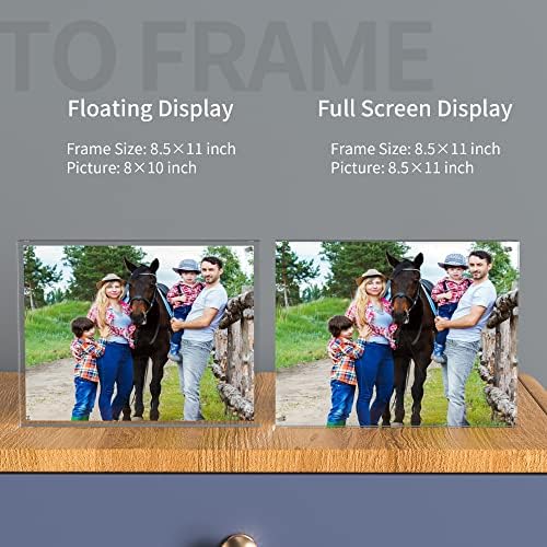 Sezanrpt 8.5''x11'' Acrylic Picture Frame, Perspex Photo Frame for Wedding Pictures, Tabletop Freestanding Certification Frame 12mm + 12mm - Image 5