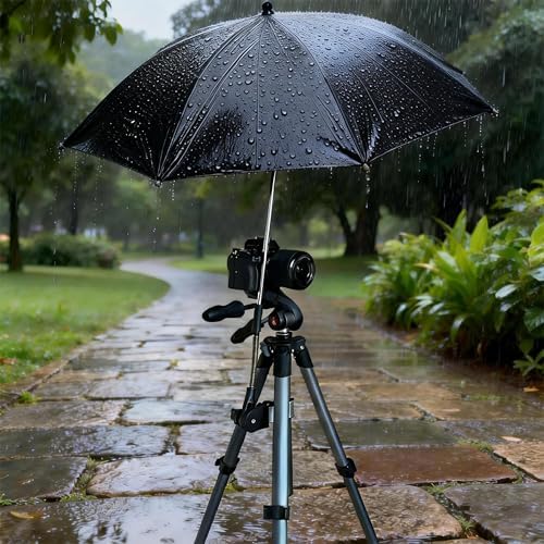 Tripod Umbrella with 360° Clamp, All-Weather Studio & Outdoor Photography, Filming, Observation (Black) - Image 4