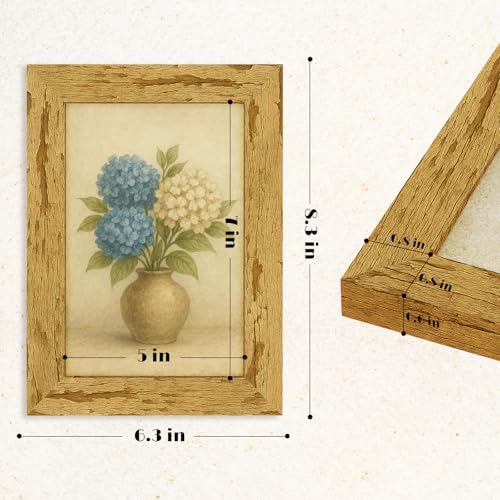 puthiac 5x7 Rustic Farmhouse Picture Frame, Natural Pine, 1 Pack - Image 5