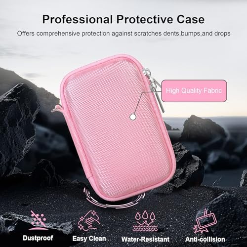 RAIALL Camera Case for Canon PowerShot SX740 HS/ SX730 HS/ SX720 HS/ SX620 HS Digital Camera, 4K Video Camera Hard Carrying Case Protective Travel Bag, Mesh Pocket for Batteries and USB Cable, Pink - Image 6