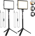 NiceVeedi LED Photography Lighting Kit, 2-Pack 8” Portable Video Light with 29" Adjustable Tripod Stand, 2800K-6500K Dimmable Softlight Studio Light for Zoom, Game Streaming, YouTube by NiceVeediOfficial