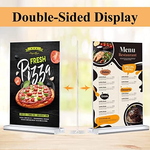 Arrobust 30 Pack Acrylic Sign Holder 8.5 x 11, Clear Display Table Top Signs Stand, Double Sided T Shape Flyer Holder, Plastic Frames Paper Holder for Stores Home Office Store Restaurants Wedding Retail Show Fair - Image 3
