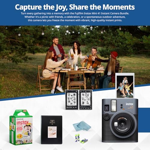 FUJIFILM Mini 41 Instant Film Camera Bundle – Instant Photo Camera with Fujifilm Mini Film (20 Sheets), Photo Album, Batteries, Cleaning Cloth & Accessories – Great Gift for Kids, Teens & Beginners - Image 2