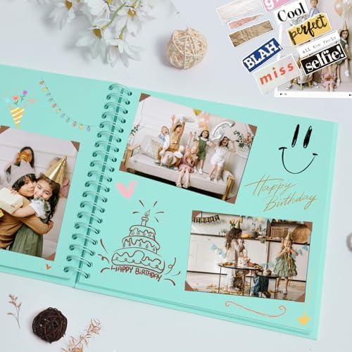 Scrapbook Album 10x10 Inches 40 Pages Hardcover Kraft Paper LightBlue - Image 2