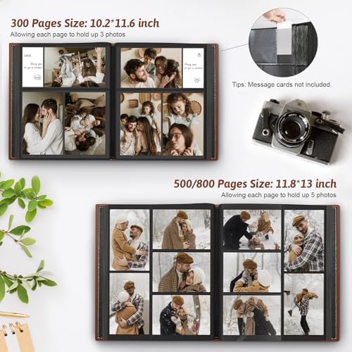 Popotop 4x6 Photo Album Holds 800 Pictures, Vegan Leather Hardcover - Image 5