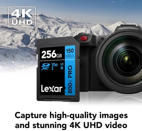 Lexar 256GB 800x PRO SD Memory Card, 150MB/s Read, 4K, V30, U3, UHS-I - Image 3