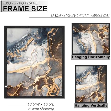 Fxojyvo 14x17 Picture Frame Set of 6 Black Engineered Wood Wall Hanging - Image 4