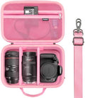 RAIACE Hard Carrying Case Compatible with Canon EOS Rebel T7/ T100/ T6/ R100/ R50/ R5/ R7/ R8, for Sony, for Nikon Camera. Large Capacity Camera Bag for Lens, Cables, Cards and Accessories. - Pink by RAIACE