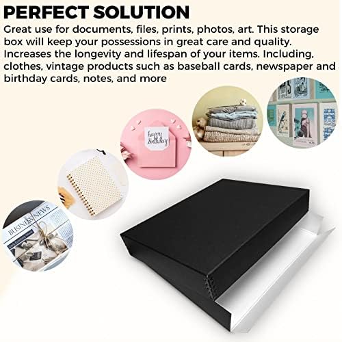 Golden State Art, Drop Front Archival Storage Box, 13.75"x19.75"x3"-Black - Image 6
