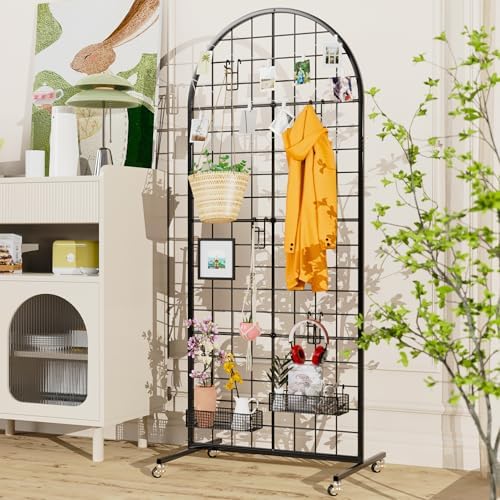 VGMiu Grid Wall Panel 2' x 5.2' FT Metal Grid Display Stand 1PCS Black - Image 5
