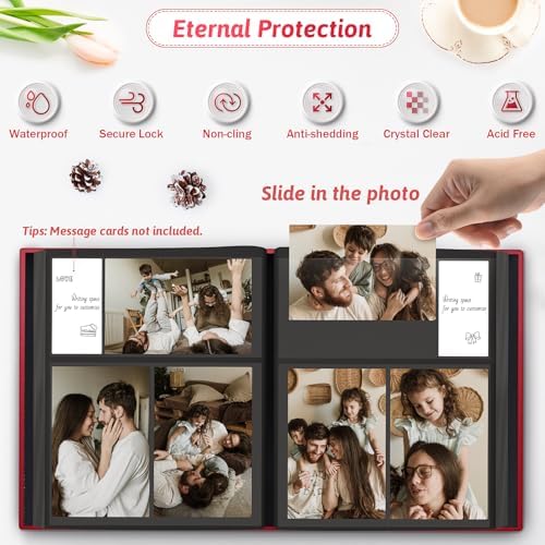Popotop 4x6 Photo Album Holds 300 Pictures, Vegan Leather Hardcover - Image 3