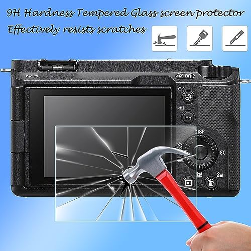 PCTC A7 IV A6700 ZV-E1 A7C II 7C II A7CII A7CR Screen Protector for Sony Alpha A6700 ZV-E1 ZVE1 A7 IV A7IV A7M4 A74 A7C II 7C II A7CII A7CR Camera [3+2 Pack] 0.3mm 9H Hardness Tempered Glass Cover - Image 2