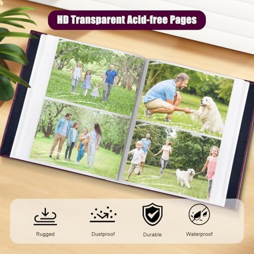 200-Pocket Photo Album 4x6 - Slip-In Picture Album with Linen Cover & Display Window, Vertical Photo Book for Wedding, Family, Baby, Anniversary & Vacation Memories (Holds 200 Photos) - Image 4