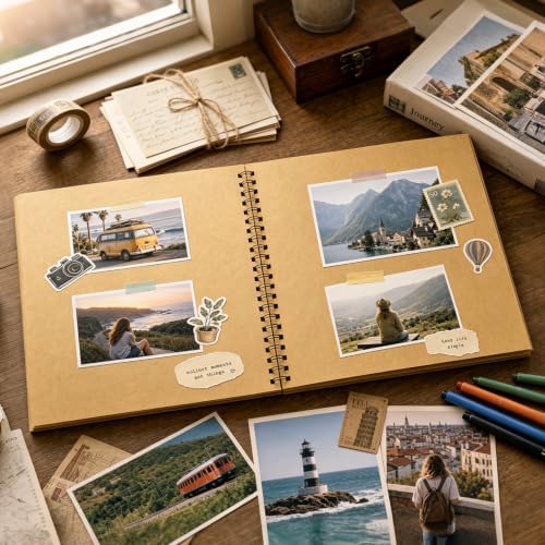 12x12 Scrapbook Album, 50 Pages Hardcover DIY Photo Memory Book - Image 3