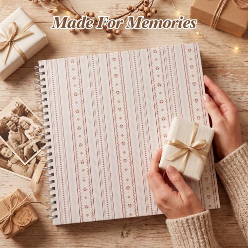 12x12in Vintage Scrapbook Album,60 Pages Striped Creative DIY Photo Album - Image 7
