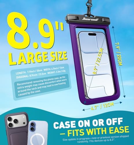 Hiearcool Waterproof Phone Pouch, Waterproof Phone Case, Blue&Purple 2-Pack - Image 3