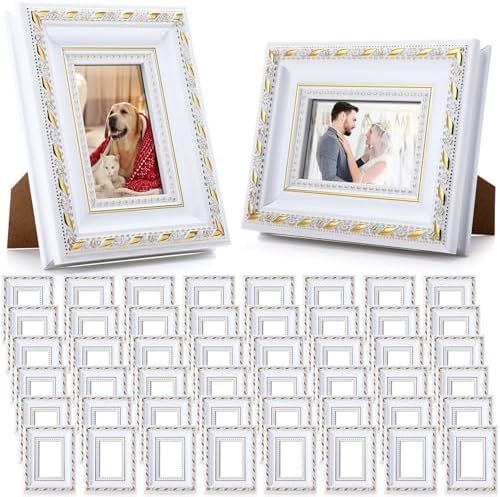48 Pcs 2 x 3 Inch Small White Picture Frames Bulk Vintage by Unknown