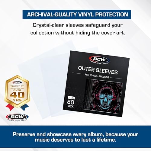 BCW 12-Inch Outer Sleeves – 100 Pack | Clear 2 Mil Polypropylene | Acid-Free Archival Quality for 33 1/3 RPM Album Covers | Ideal for Collectors - Image 2